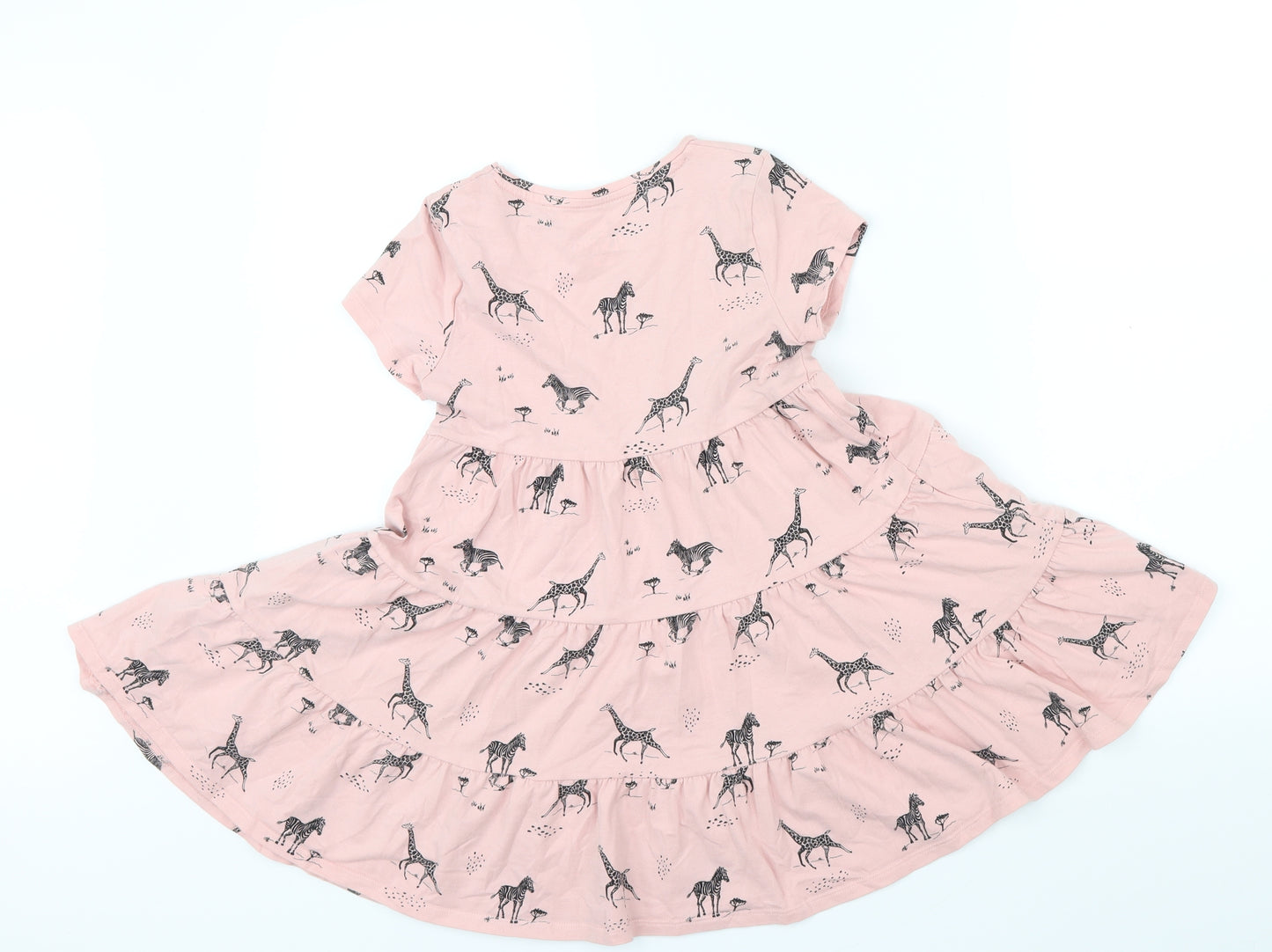 F&F Girls Pink Animal Print  Fit & Flare  Size 6-7 Years  - zebra