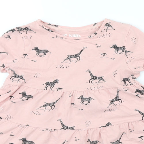 F&F Girls Pink Animal Print  Fit & Flare  Size 6-7 Years  - zebra