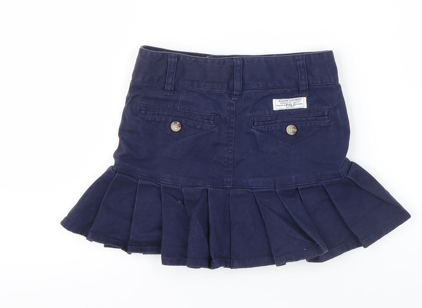 Ralph Lauren Girls Blue Colourblock  Flare Skirt Size 6 Years - RALPH LAUREN