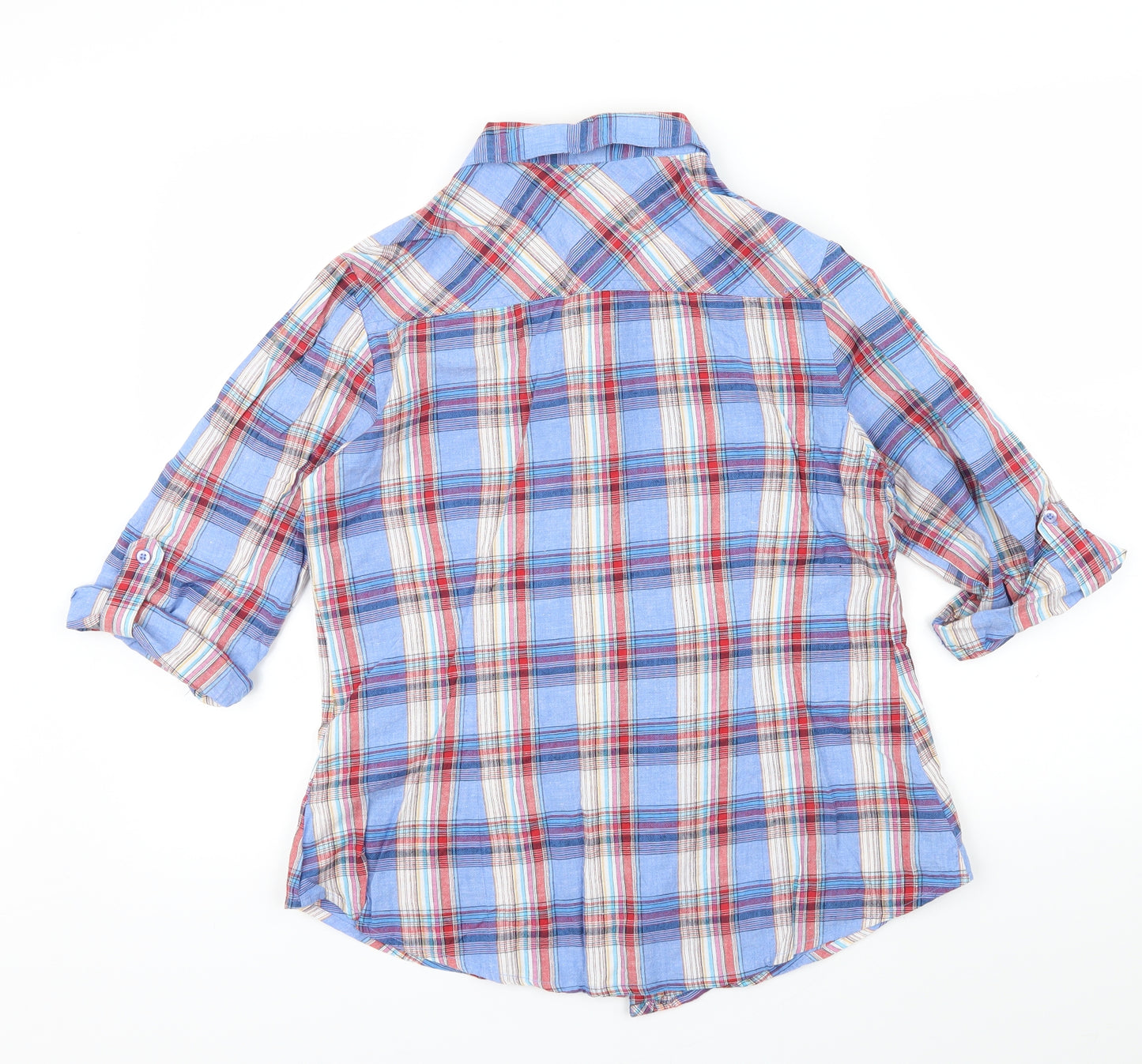 New Look Womens Blue Check  Basic Button-Up Size 14