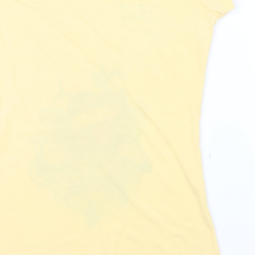 Preworn Womens Yellow   Basic T-Shirt Size M  - scull