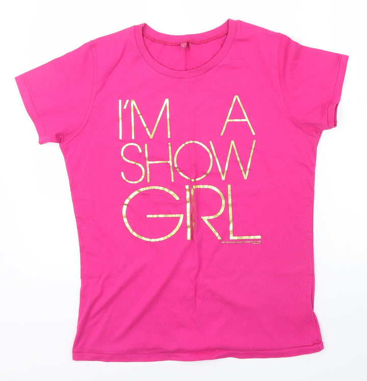 Continental Womens Pink Colourblock Basic T-Shirt Size L - im a show girl