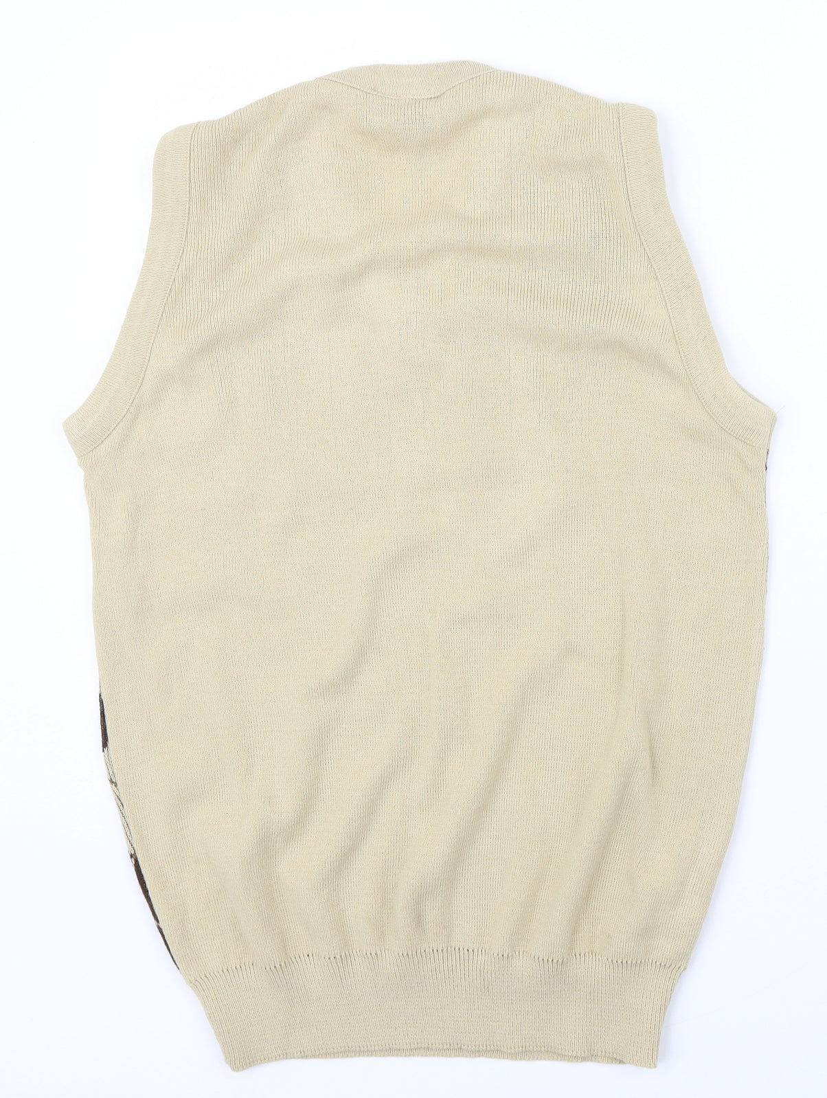 Clothing Unit Mens Beige Geometric  Vest Jumper Size M
