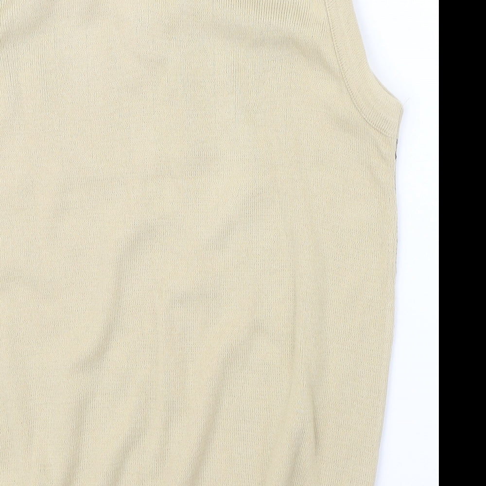 Clothing Unit Mens Beige Geometric  Vest Jumper Size M