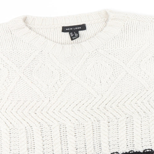 newlook Womens Silver Striped  Pullover Jumper Size S