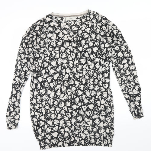 NEXT Womens Black Geometric  Pullover Jumper Size 10
