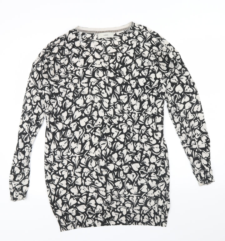 NEXT Womens Black Geometric Pullover Jumper Size 10