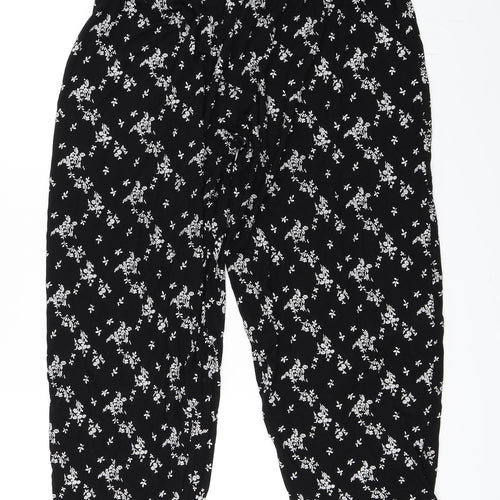 Preworn Womens Black Floral   Pyjama Pants Size 22