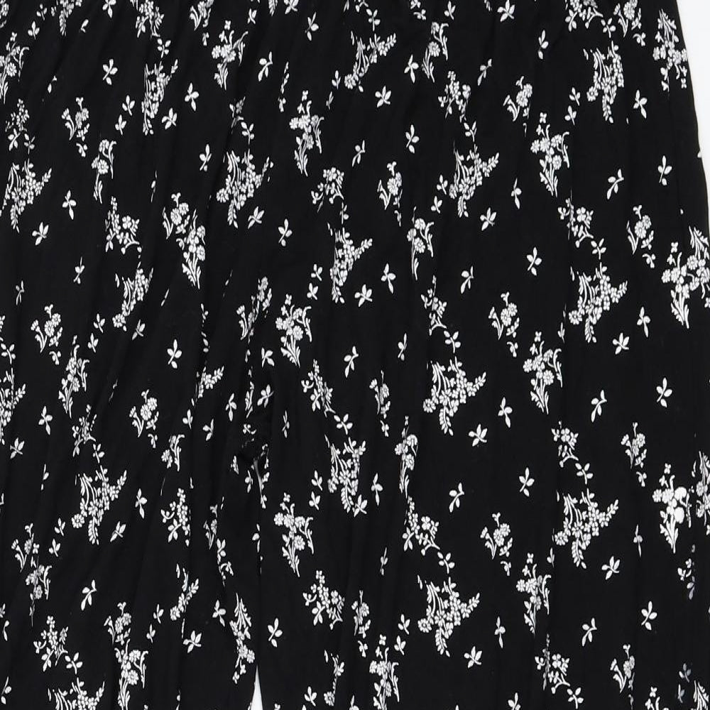 Preworn Womens Black Floral   Pyjama Pants Size 22