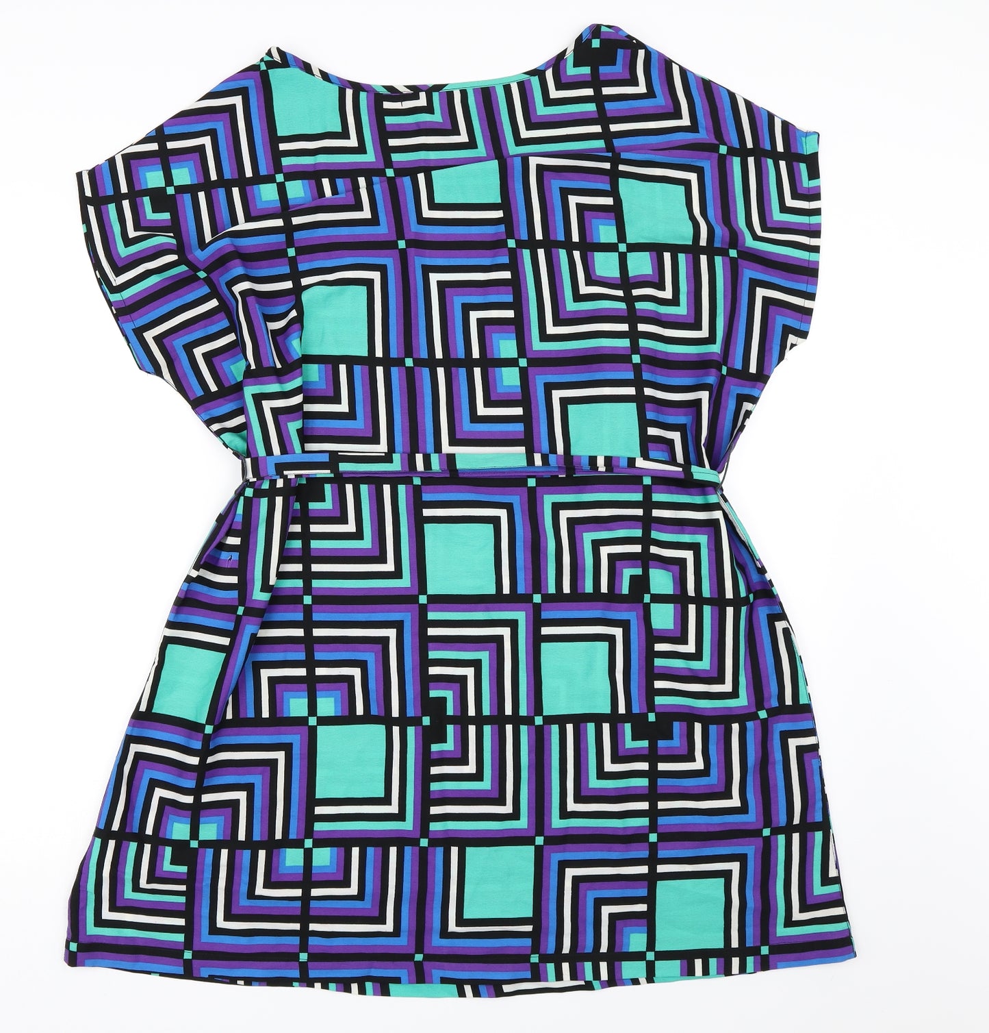 Atmosphere Womens Blue Geometric  Shift  Size 14