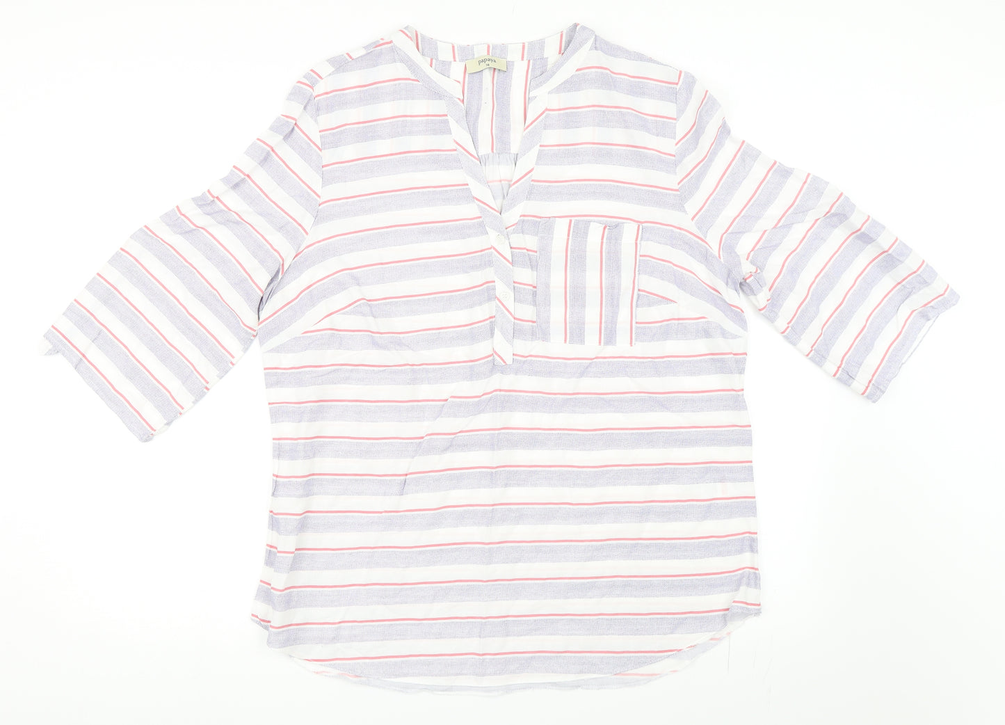 Papaya Womens Blue   Basic Blouse Size 16