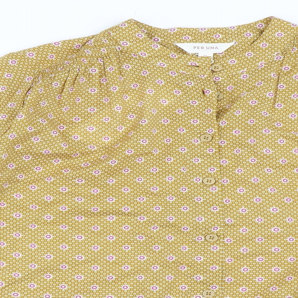 Per Una Womens Yellow   Basic Blouse Size 10
