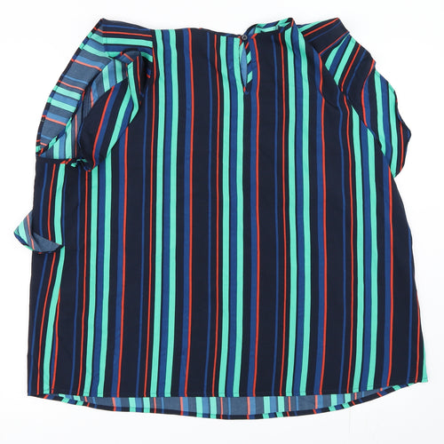 Papaya Womens Blue Striped  Basic Blouse Size 20