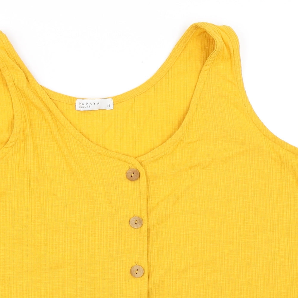 Papaya Womens Yellow   Basic Tank Size 18