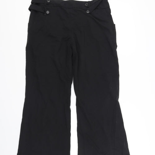 ASOS Womens Black   Trousers  Size 12 L31 in - belted