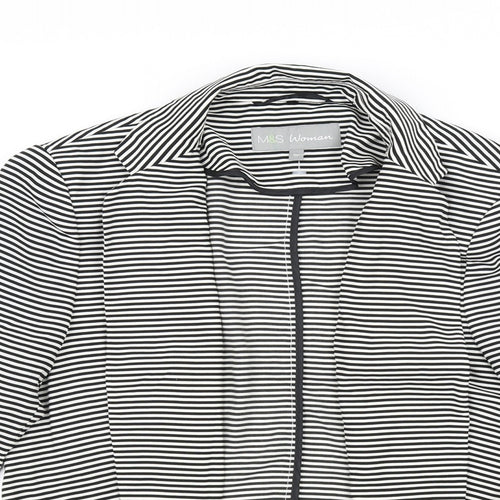 Marks and Spencer Womens White Striped  Jacket  Size 10