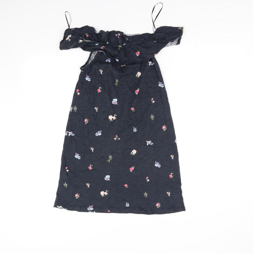 H&M Girls Blue Floral  Fit & Flare  Size 11-12 Years