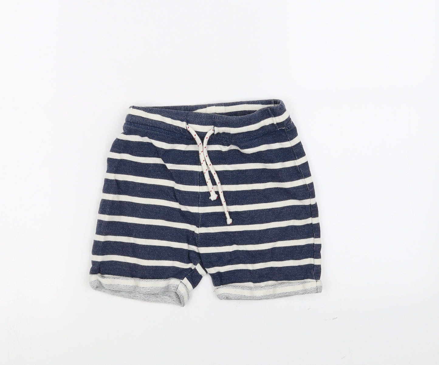 NEXT Girls Blue Striped  Cut-Off Shorts Size 3-4 Years