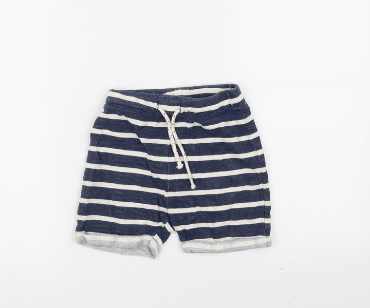 NEXT Girls Blue Striped  Cut-Off Shorts Size 3-4 Years
