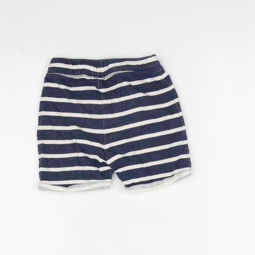 NEXT Girls Blue Striped  Cut-Off Shorts Size 3-4 Years