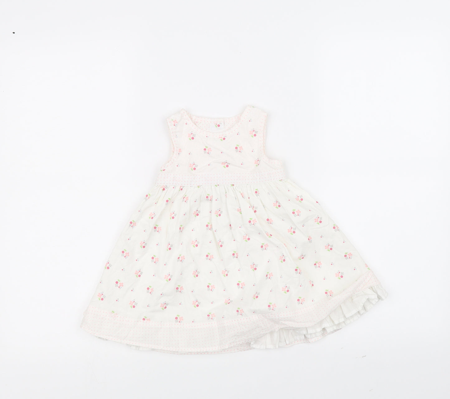 Mothercare  White Floral  Fit & Flare  Size 6-9 Months