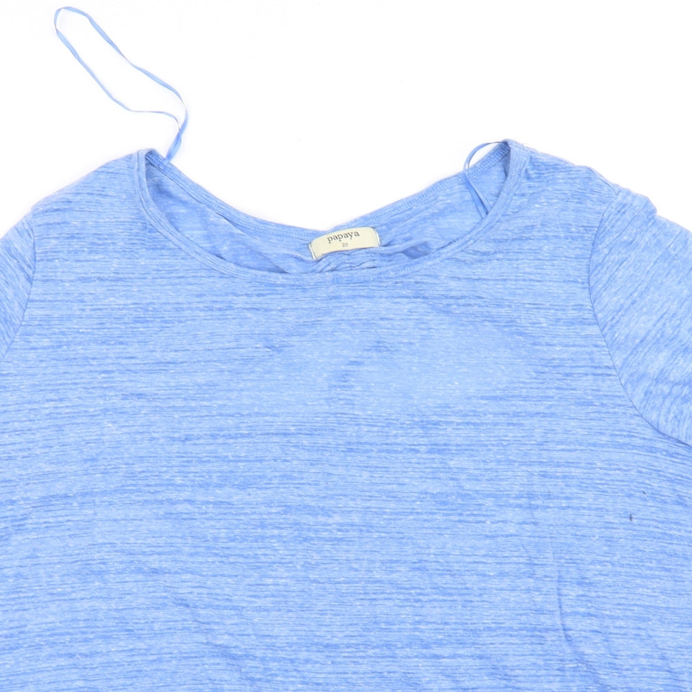 Papaya Womens Blue   Basic T-Shirt Size 20