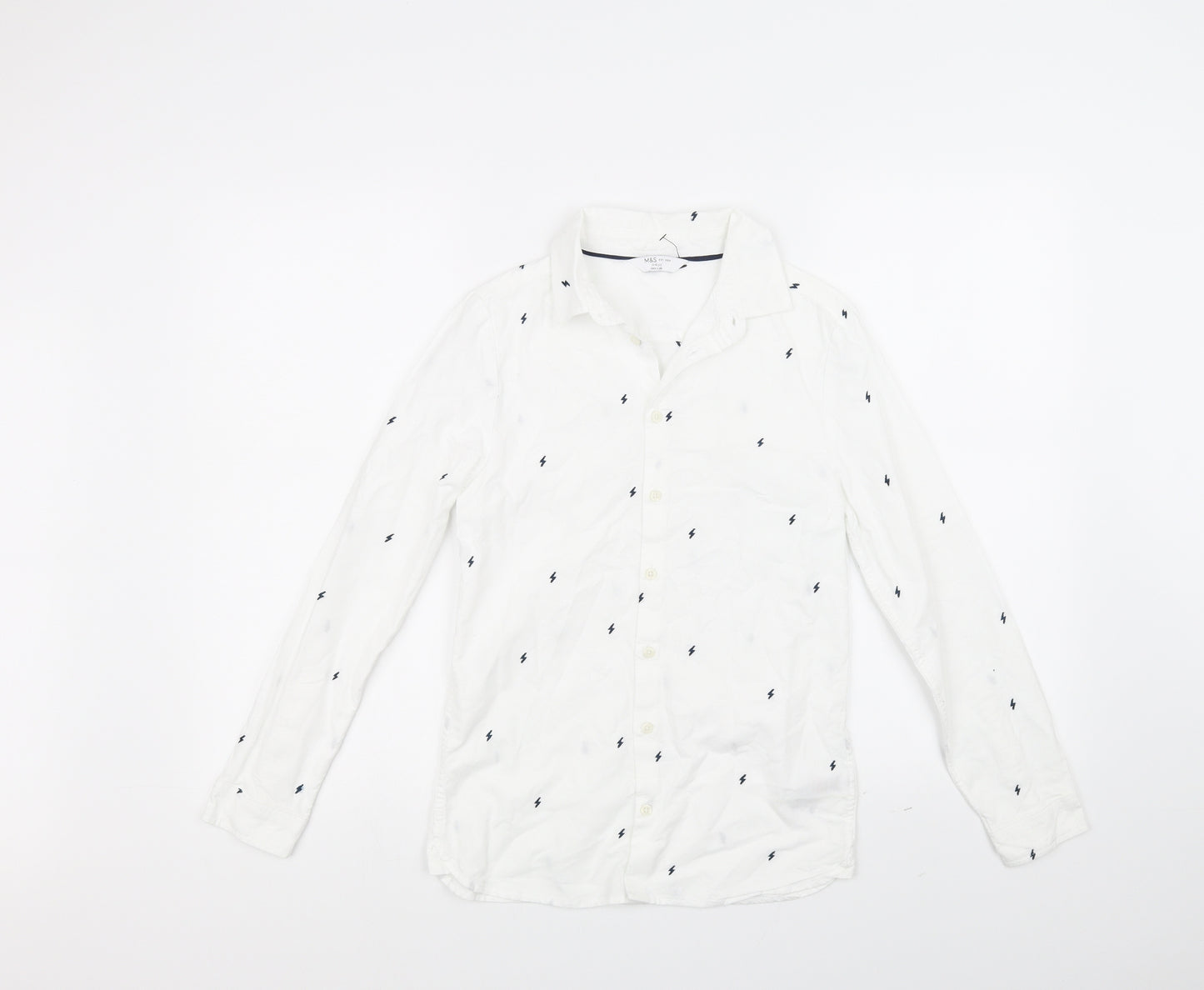 Marks and Spencer Girls White   Basic Button-Up Size 11-12 Years