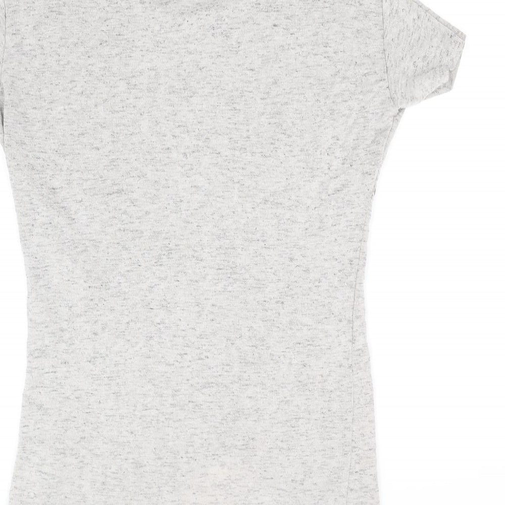 Atmosphere Womens Beige Houndstooth  Basic T-Shirt Size 8