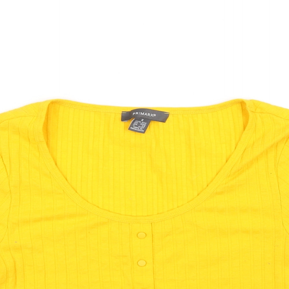 Primark Womens Yellow   Basic T-Shirt Size S