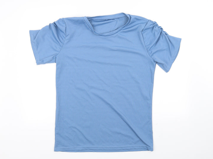 Boohoo Womens Blue Basic T-Shirt Size M
