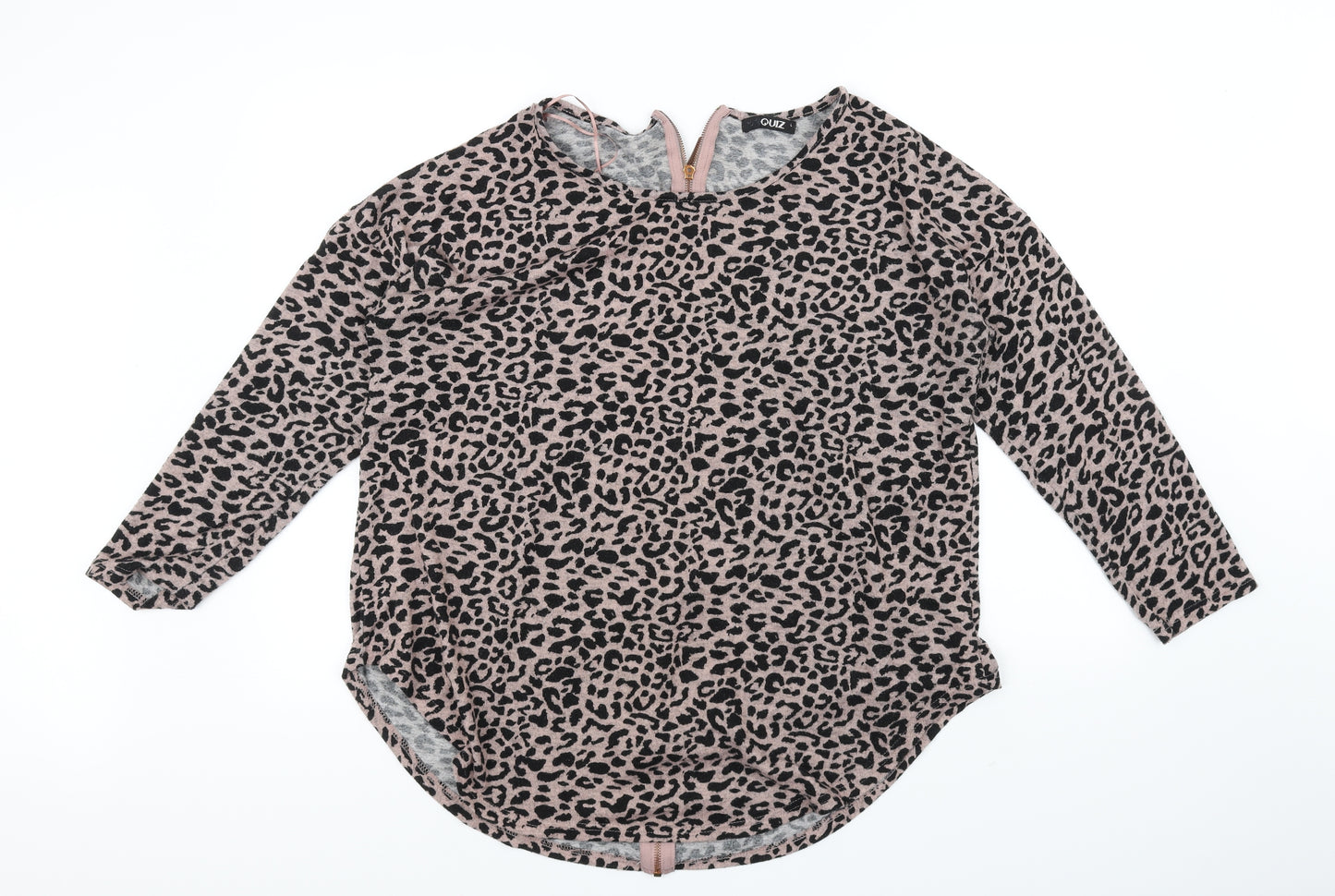 Quiz Womens Pink Animal Print  Pullover Jumper Size L