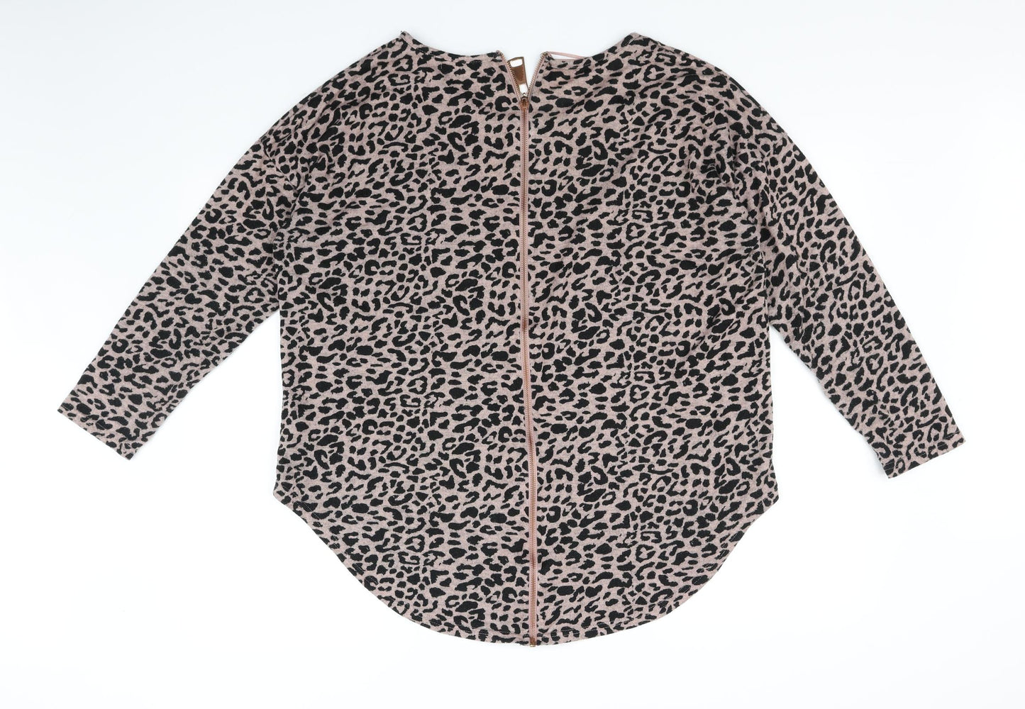 Quiz Womens Pink Animal Print  Pullover Jumper Size L