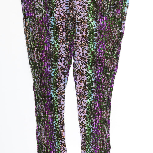 LABEL BE Womens Multicoloured Geometric  Jegging Leggings Size 14 L29 in