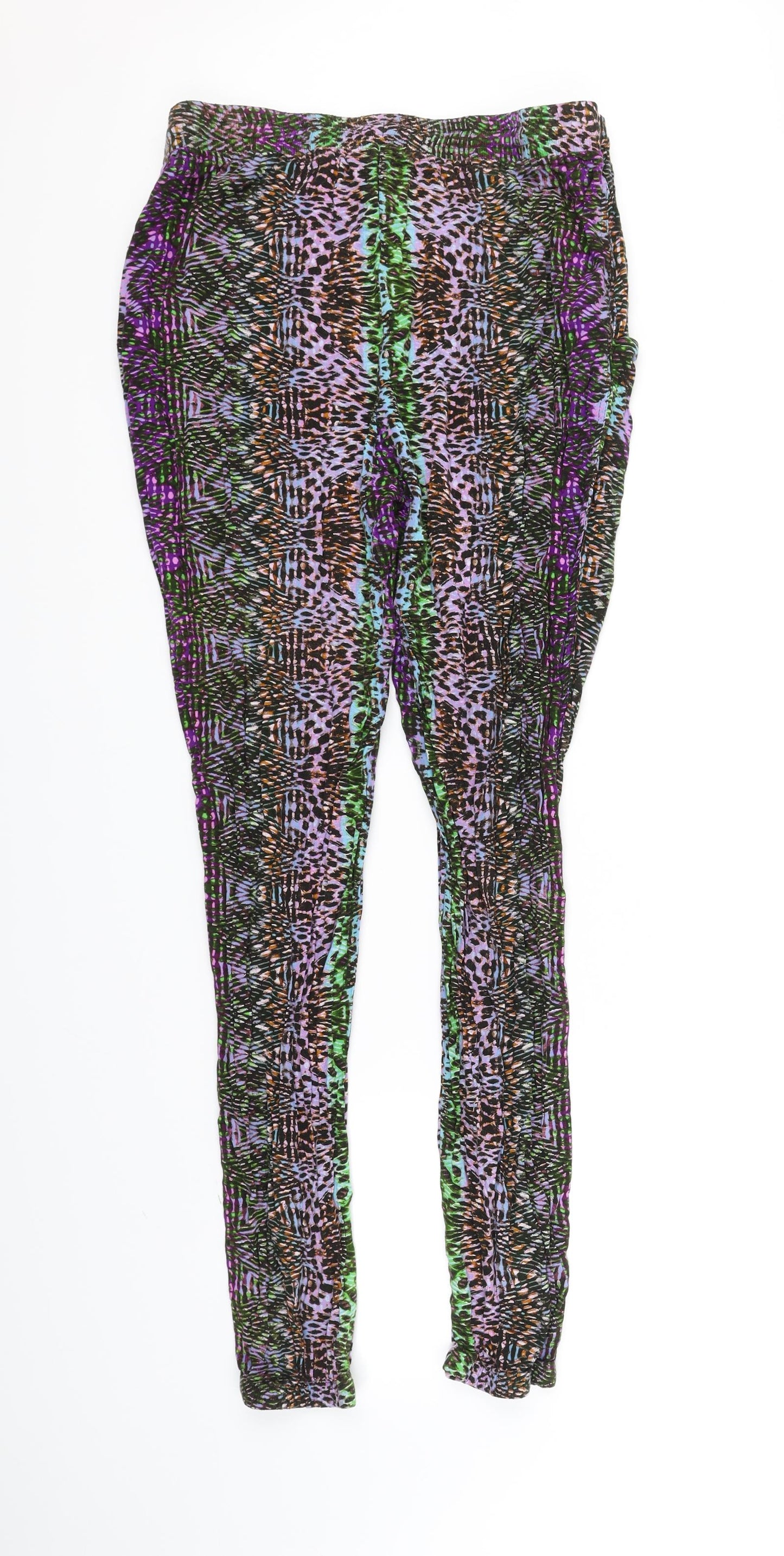 LABEL BE Womens Multicoloured Geometric  Jegging Leggings Size 14 L29 in
