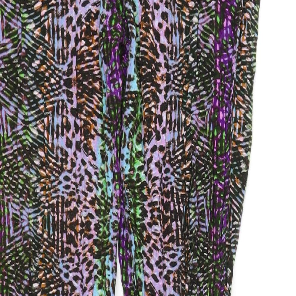 LABEL BE Womens Multicoloured Geometric  Jegging Leggings Size 14 L29 in