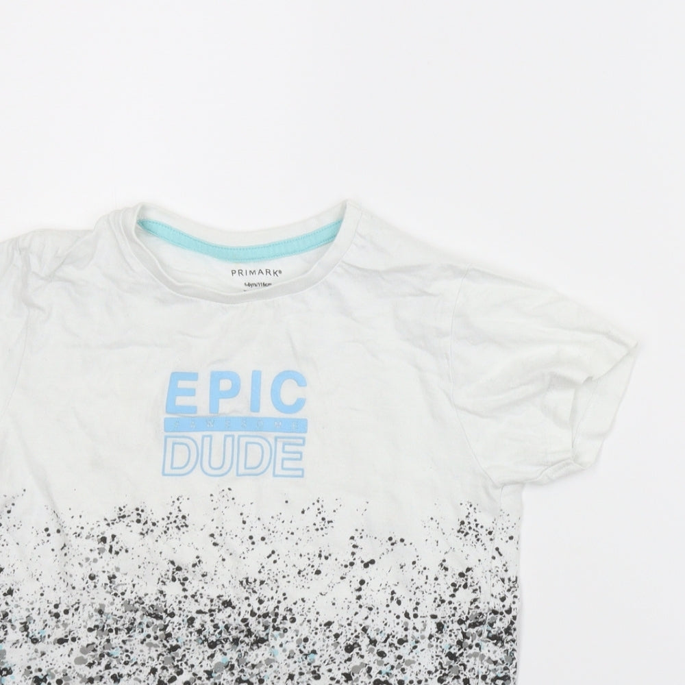 Primark Boys Grey   Basic T-Shirt Size 5-6 Years