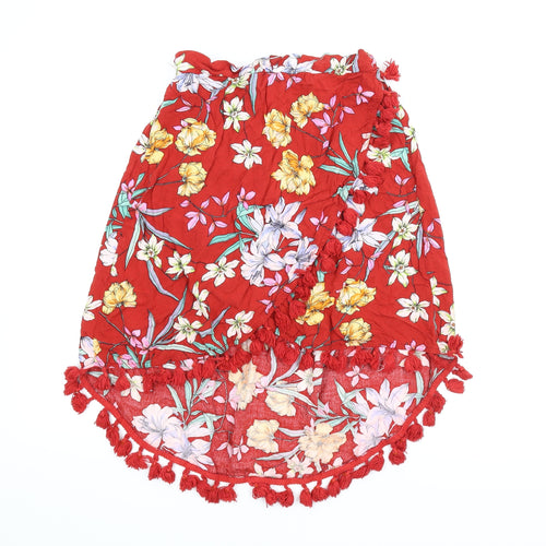 Ambar Womens Red Floral  Wrap Skirt Size XL