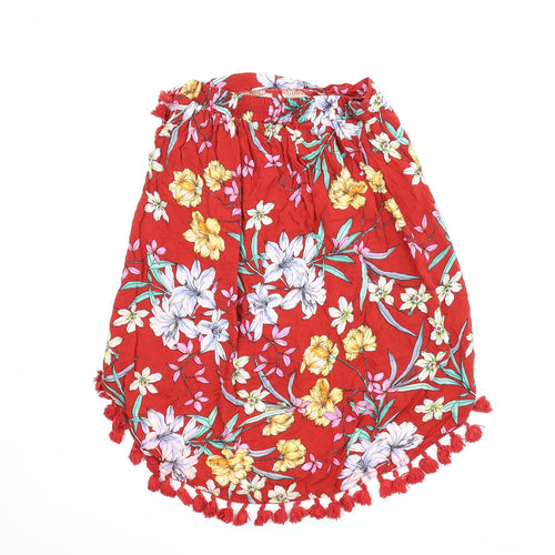 Ambar Womens Red Floral  Wrap Skirt Size XL