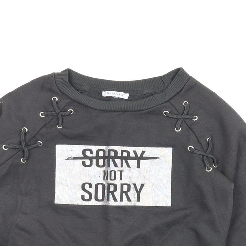 Primark Girls Grey   Pullover Sweatshirt Size 7-8 Years