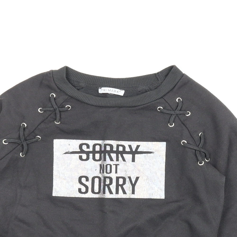Primark Girls Grey   Pullover Sweatshirt Size 7-8 Years