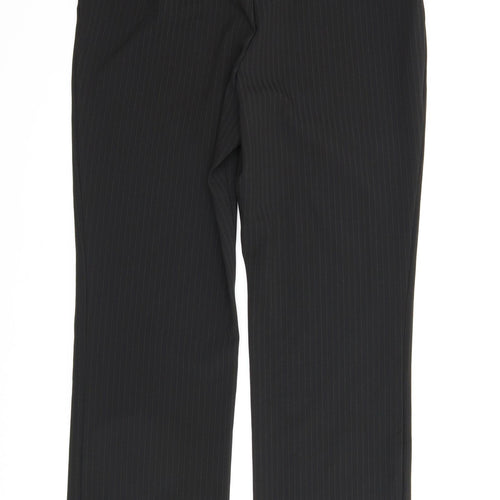 M&S Womens Black Striped  Trousers  Size 14 L28 in