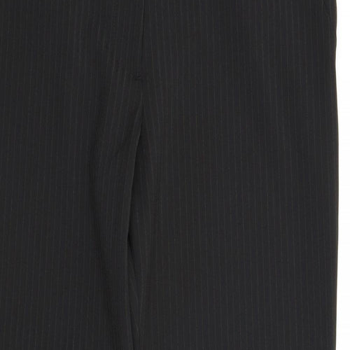 M&S Womens Black Striped  Trousers  Size 14 L28 in