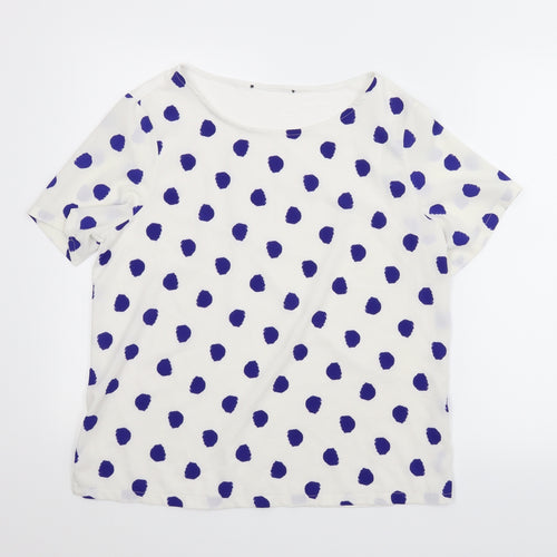M&S Womens White Polka Dot  Basic Blouse Size M