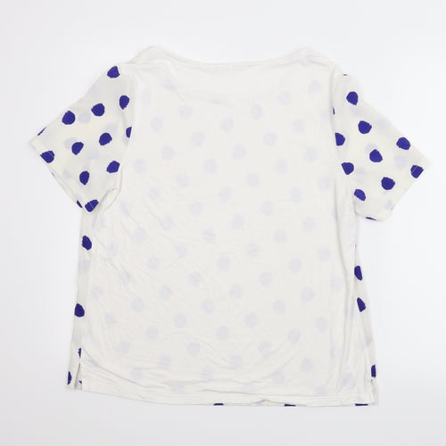 M&S Womens White Polka Dot  Basic Blouse Size M