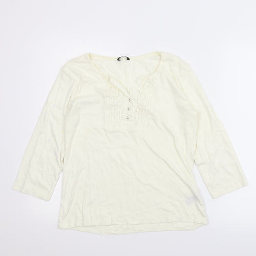 M&Co Womens Ivory   Basic Blouse Size L