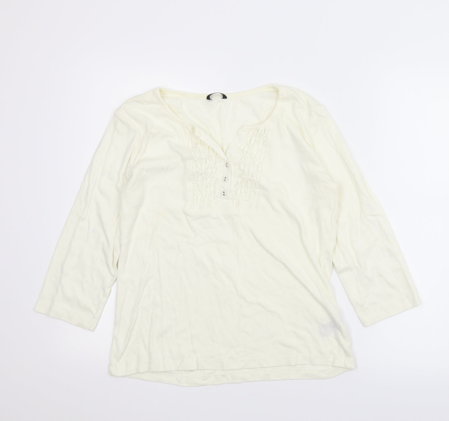 M&Co Womens Ivory   Basic Blouse Size L