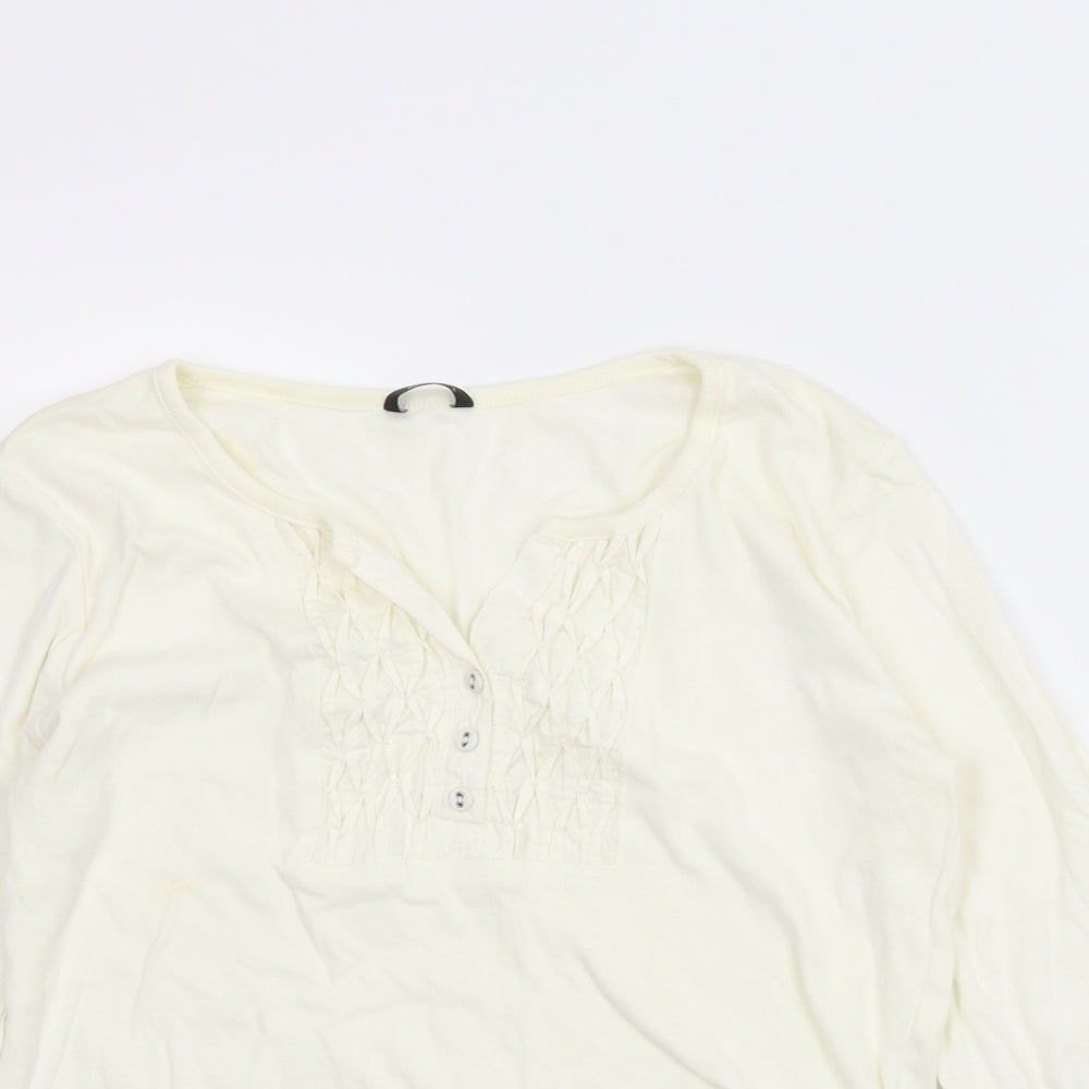 M&Co Womens Ivory   Basic Blouse Size L