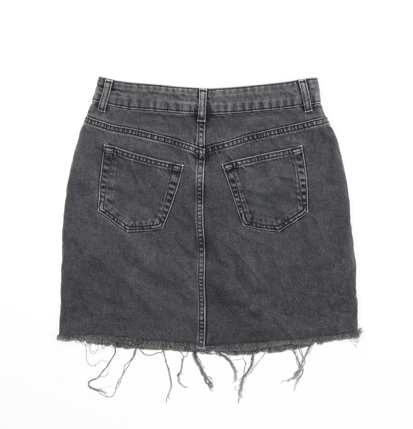 Topshop Womens Grey  Denim A-Line Skirt Size 8