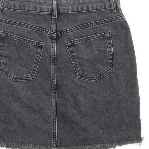 Topshop Womens Grey  Denim A-Line Skirt Size 8