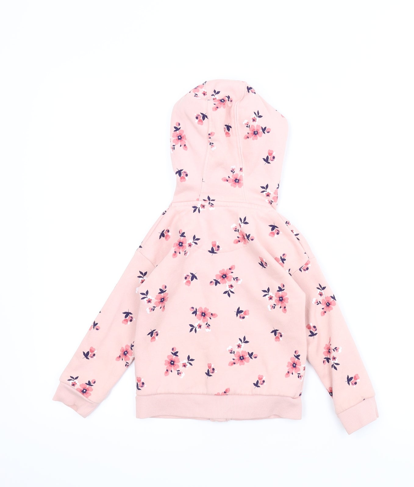 F&F Girls Pink Floral  Full Zip Hoodie Size 2-3 Years